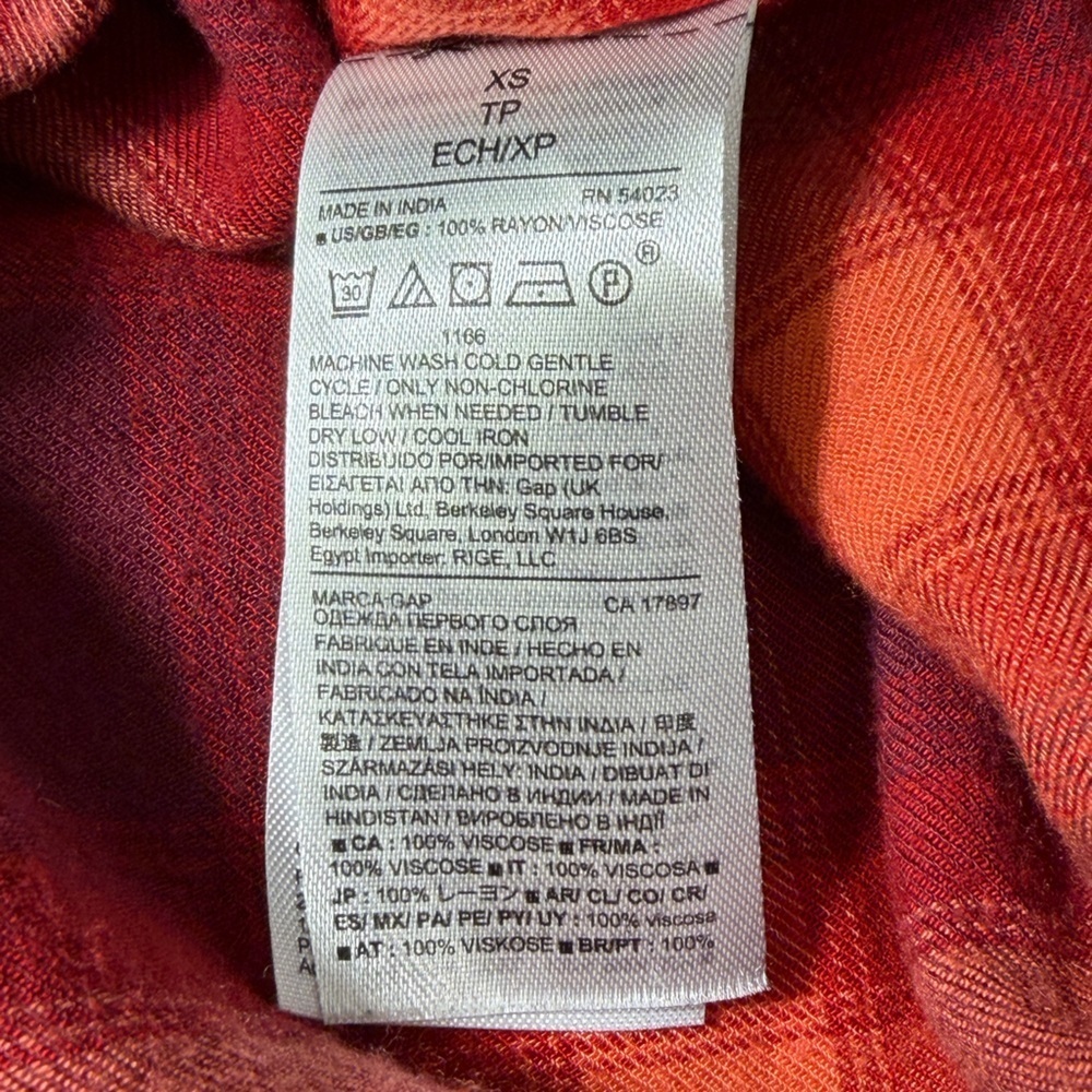GAP x Pendleton Shirt Women’s XS Red Plaid Button-Up Long Sleeve Flannel Collab - Picture 11 of 11